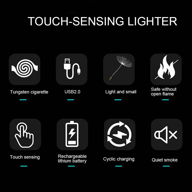 Новая сенсорная Индукционная электронная ультратонкая Зажигалка для сигарет
