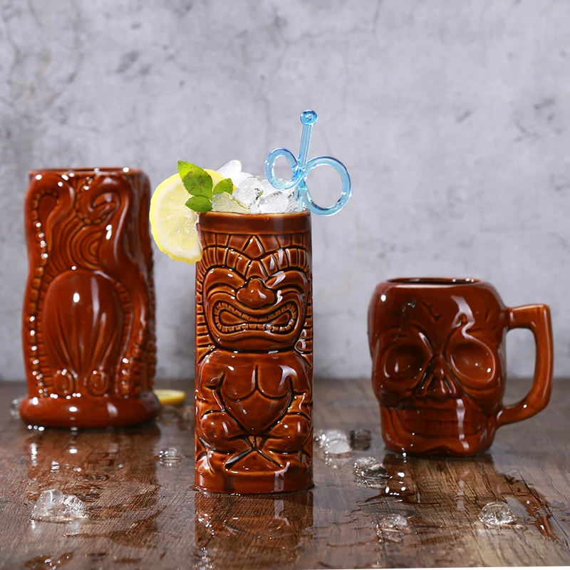 Американский стиль Гавайские тики кружка индийский идол тотемная статуя череп