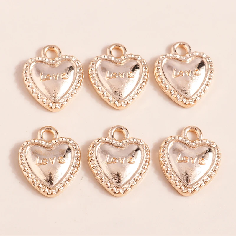 

20pcs 16*13mm Gold Color Love Hearts Charms Pendants for Necklaces Bracelets Accessories Alloy Charms for Diy Jewelry Making