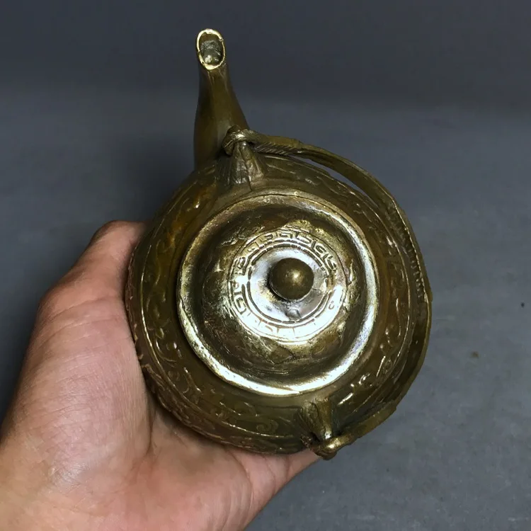 

LAOJUNLU Archaize Copper Pot Gilded Dragon And Phoenix Pot