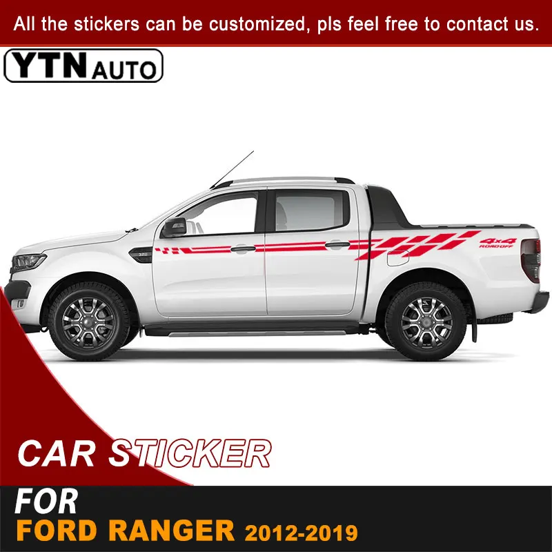 Виниловая наклейка 4x4 на боковые двери и кузова автомобиля для Ford Ranger 2012-2015 2016 2017