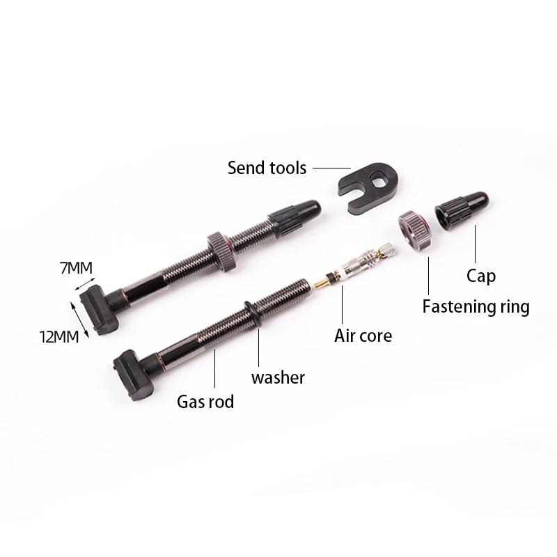 BLOOKE 2PCS Bicycle Tubeless Valve Presta F/V Cap 45 60mm Mountain Nipple W/Tool For MTB Road Bike Alloy Accessories | Спорт и