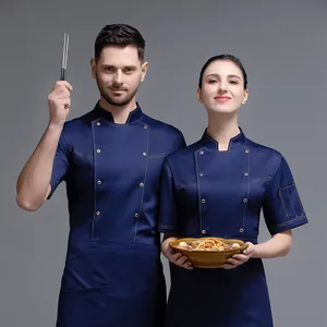 Clothes Short Sleeves With Air Mesh Restaurant Chefs Western Restaurant Chefs Bakery Pastry Men's And Women's Clothes 10 item image