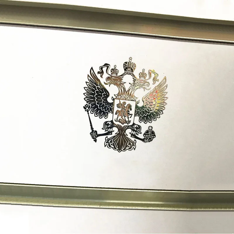 Герб России никелевая металлическая наклейка для автомобиля с эмблемой орла
