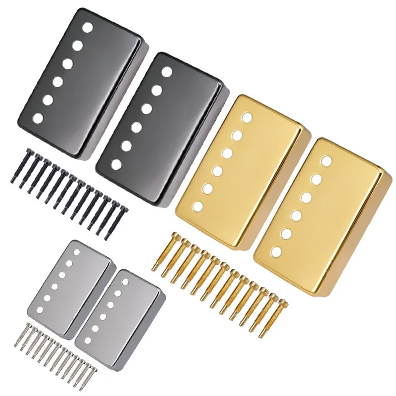 ein set von gold messing gitarre humbucker pickup covers mit polepiece schrauben elektrische für elektrische gitarre hals und brücke free gl