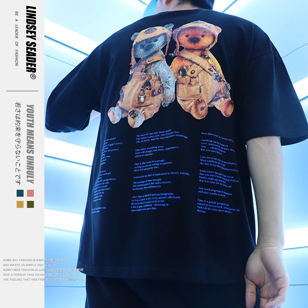 Женские и мужские футболки с принтом летчика медведя уличная одежда 2020