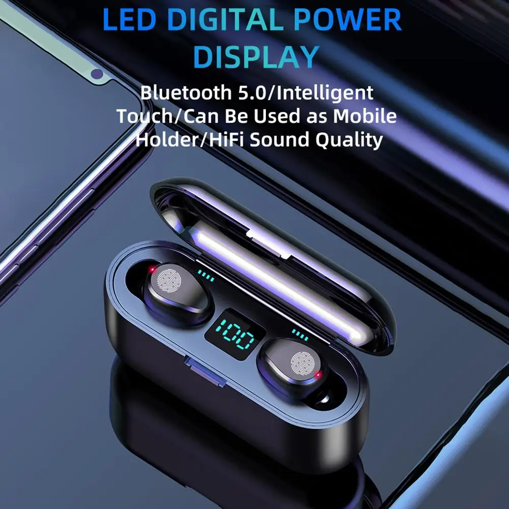 TWS беспроводные наушники Bluetooth 5 0 Спортивная гарнитура мини вкладыши 3500 мАч