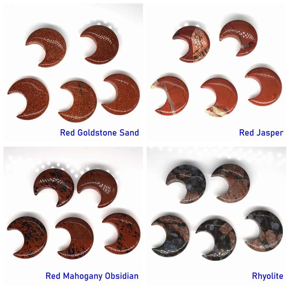 Статуя в форме Луны 30 мм натуральный хрустальный камень цветной талисман лечение