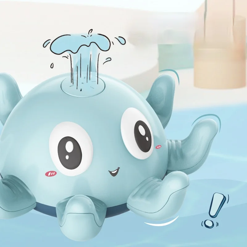 Cute Octopus Baby Bath Toys for Shower Bathtub Toy for Kids 2 To 4 Years Old Rotating Water Spraying Animal Toy