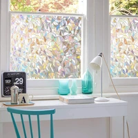3d rainbow window privacy film decorative window decals stained glass window stickers non adhesive static cling glass film vinyl