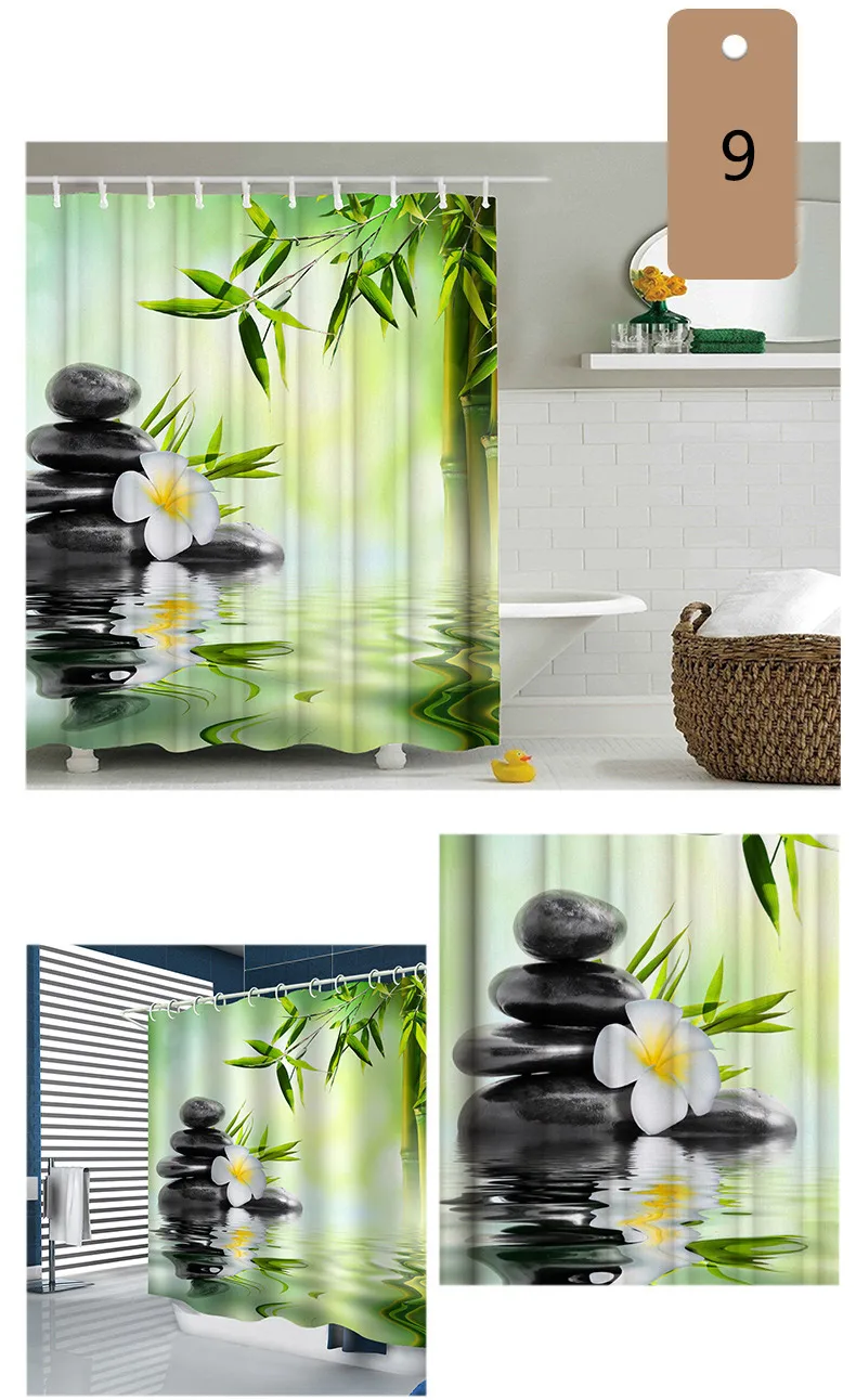 180* 180cmMulti-Styles 3D HD цифровой занавески для душа с принтом водонепроницаемые, влажность-доказательство Ванная комната Шторы s полиэстер Душ Шторы