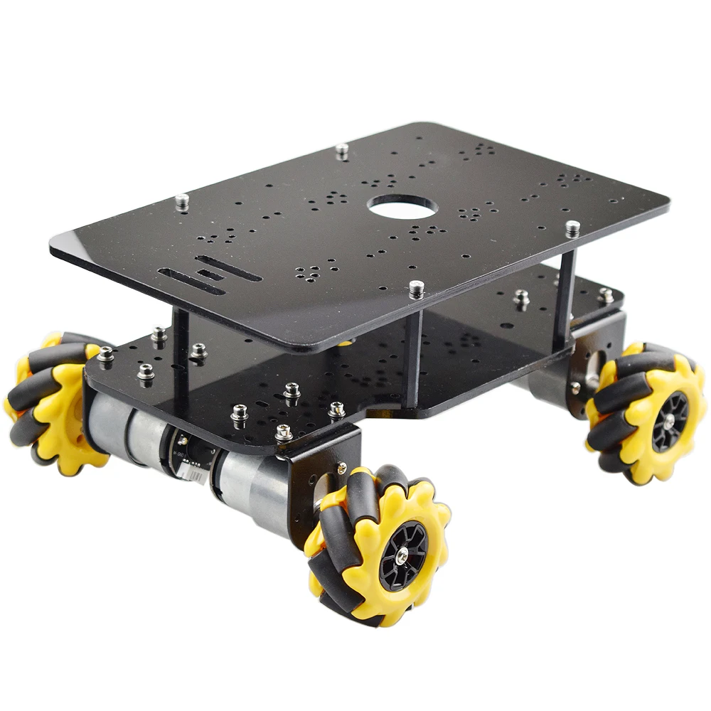 New 5KG Load Mecanum Wheel Robot Car Chassis Kit with DC Hall Encoder Motor for ROS Arduino Raspberry Pi STM32 DIY STEM Toy Part