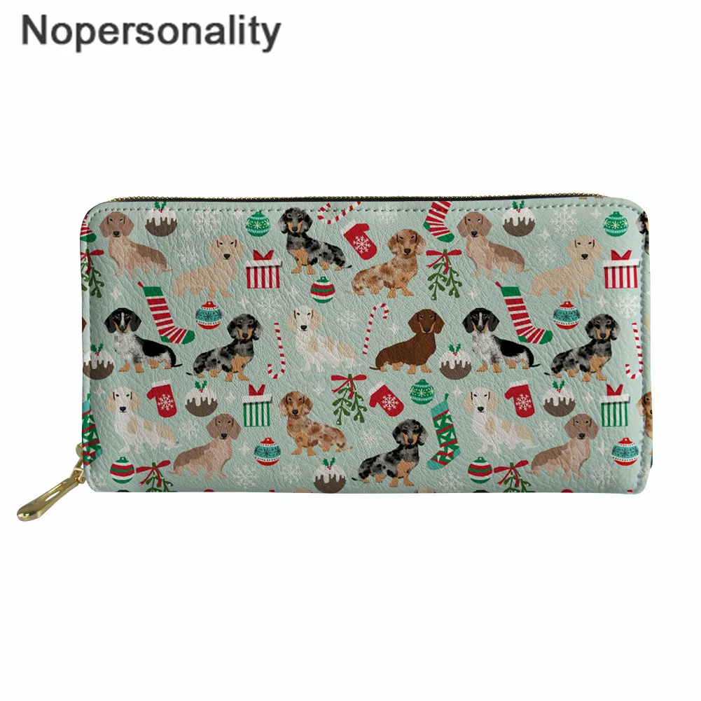 Nopersonality Рождественский женский клатч кошелек такса кошельки из искусственной