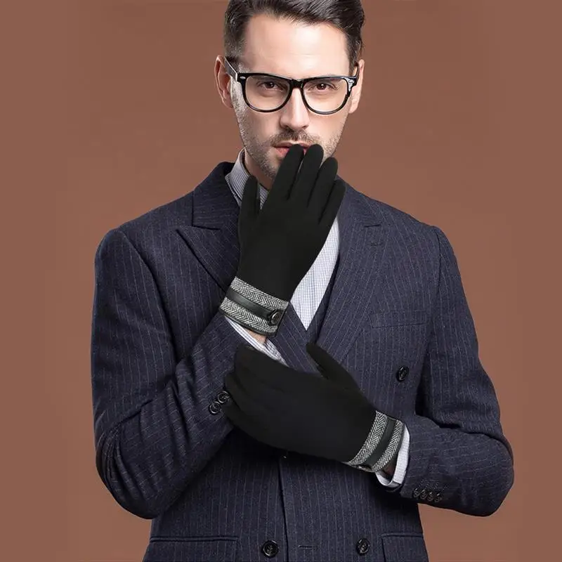 Vbiger утолщенные зимние теплые перчатки с сенсорным экраном мягкие для холодной