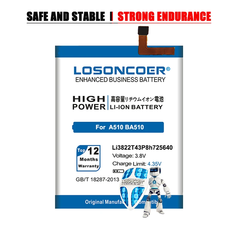 LOSONCOER 5850 мАч Li3822T43P8h725640 батарея для ZTE Blade A510 BA510 сменные батареи + Бесплатные
