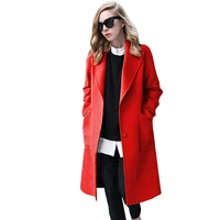 2022new elegant women autumn winter woolen coats plus size 5xl loose double sided woolen overcoat ladies street casual coat f027