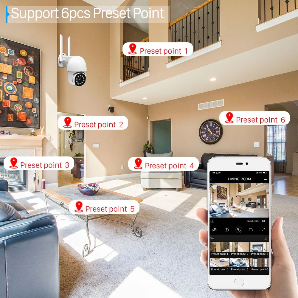 

3MP HD Audio Tuya Smart IP Camera 4x Zoom AI Human Auto-Tracking PTZ Camera Infrared Color Night Vision Surveillance WiFi Camera