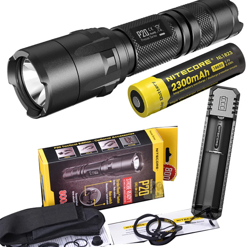 Фонарик NITECORE P20 светодиодный макс. лм двойной переключатель|flashlight cree xm-l2|flashlight