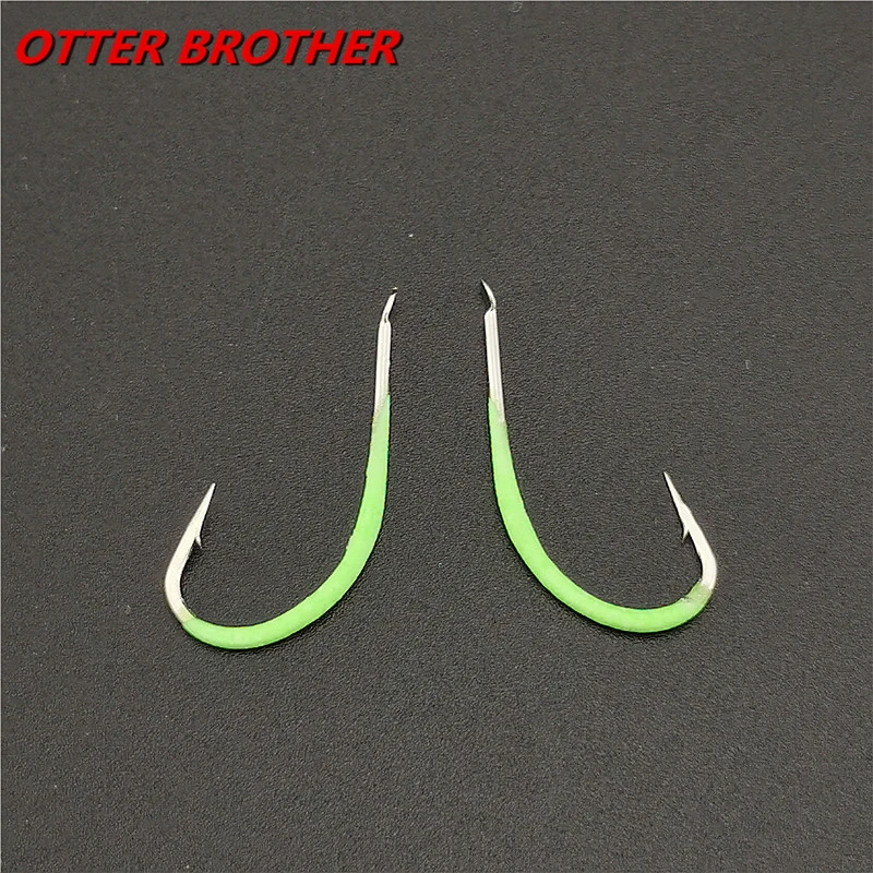 10 шт./лот светящийся рыболовный крючок с бородкой из высокоуглеродистой стали 9 #