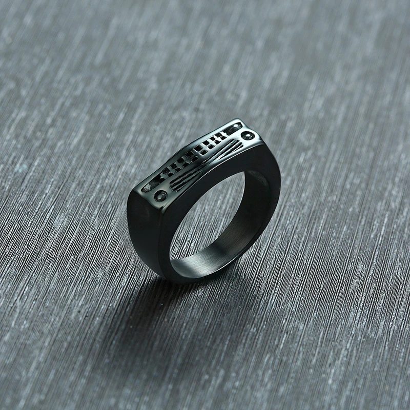 Мужские Стильные черные кольца в стиле панк рок для автомобиля из нержавеющей