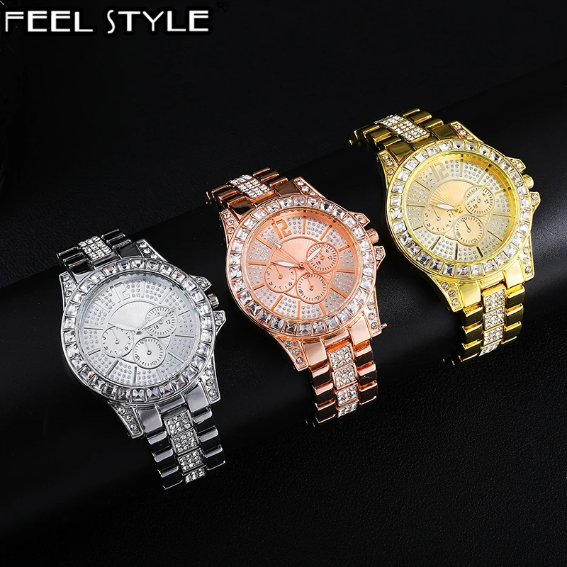 

Iced Out Bling Watches Luxury Quartz Wrist Watches Mens Date With Micropave CZ Alloy Watch For Women Men Hip Hop Jewelry