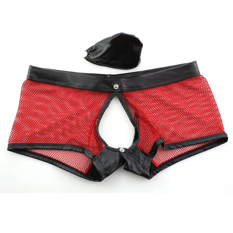 Сексуальное мужское нижнее белье прозрачные сетчатые шорты боксеры для мужчин
