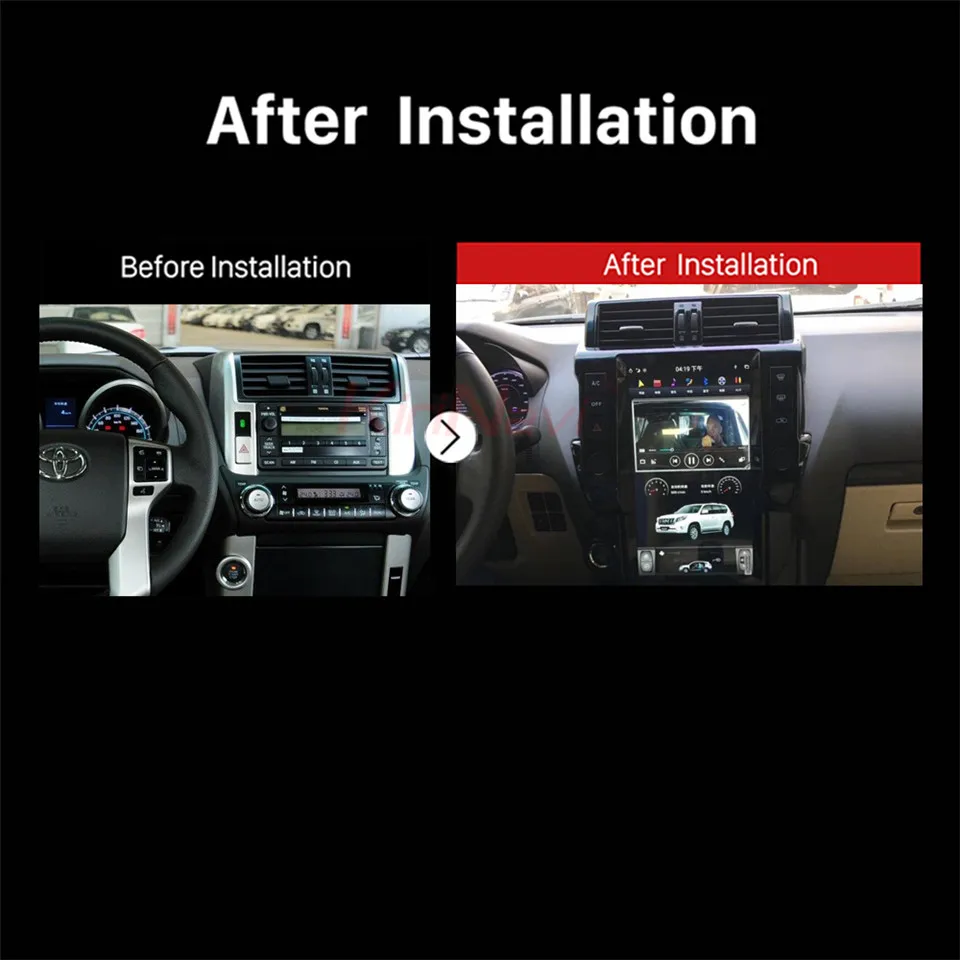 KiriNavi Telsa стиль вертикальный экран 13 6 &quotAndroid 9 0 автомобильное радио для Toyota Prado
