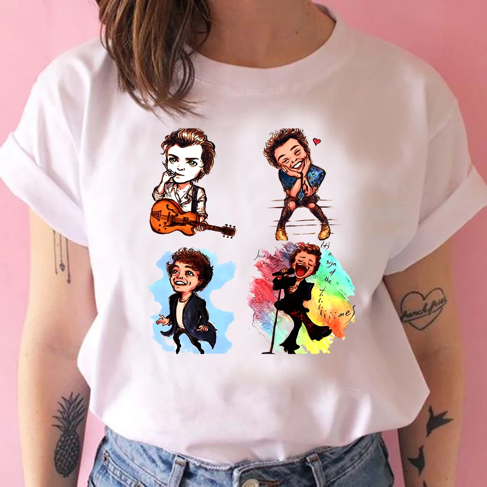 Футболка Гарри Стайл 2020 Милая портретная рубашка стили Забавные футболки с