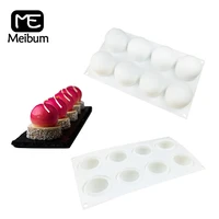 meibum 8 cavity spherical silicone mousse cake mold fondant chocolate muffin french dessert mould kitchen baking tools