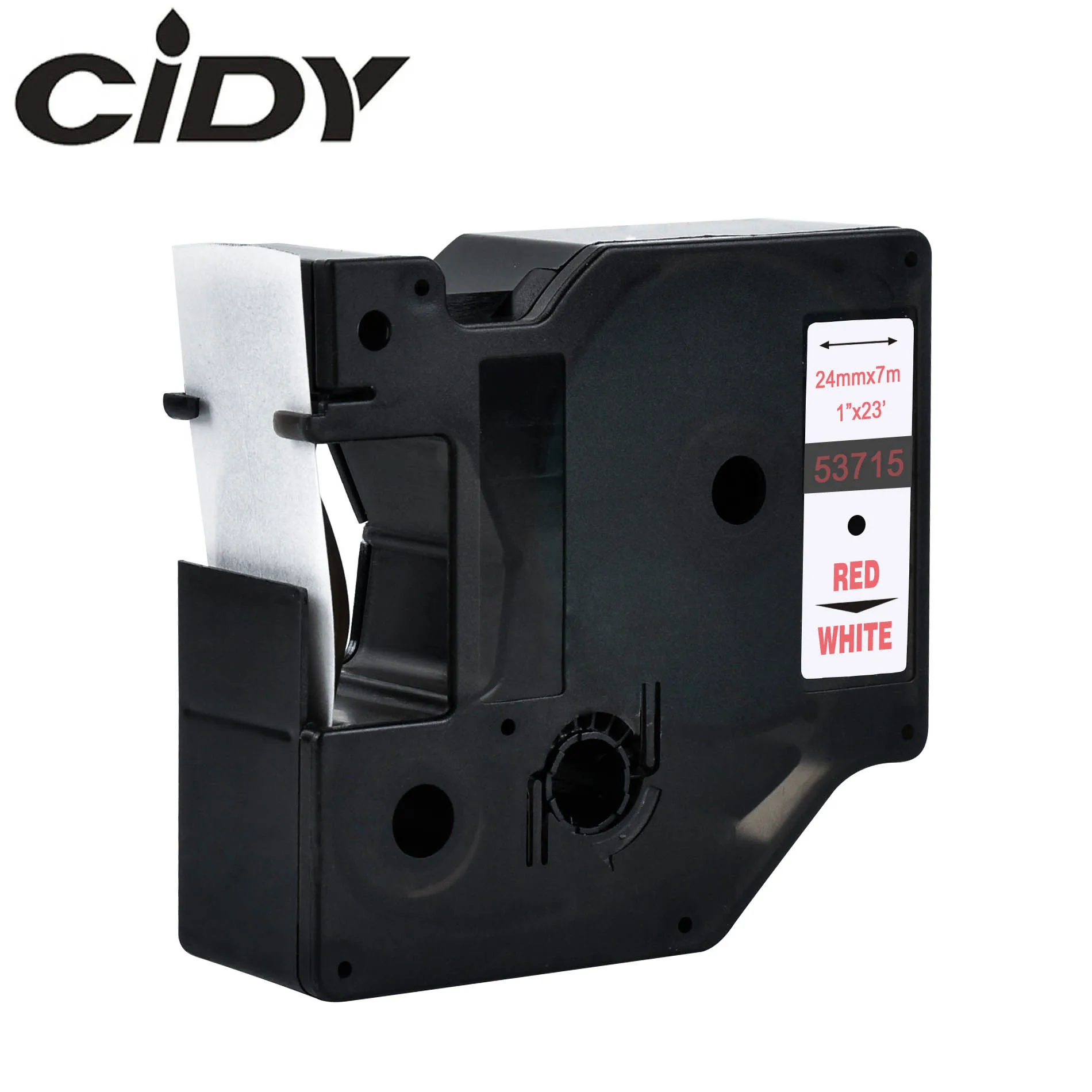 Этикетка CIDY 1 шт. 53713 53718 53710 Совместимость 24 мм черный на белом фоне Dymo D1 ленты с лейблом для маркировочный принтер Dymo LM160 LM280 210 Dymo PNP - Цвет: red on white