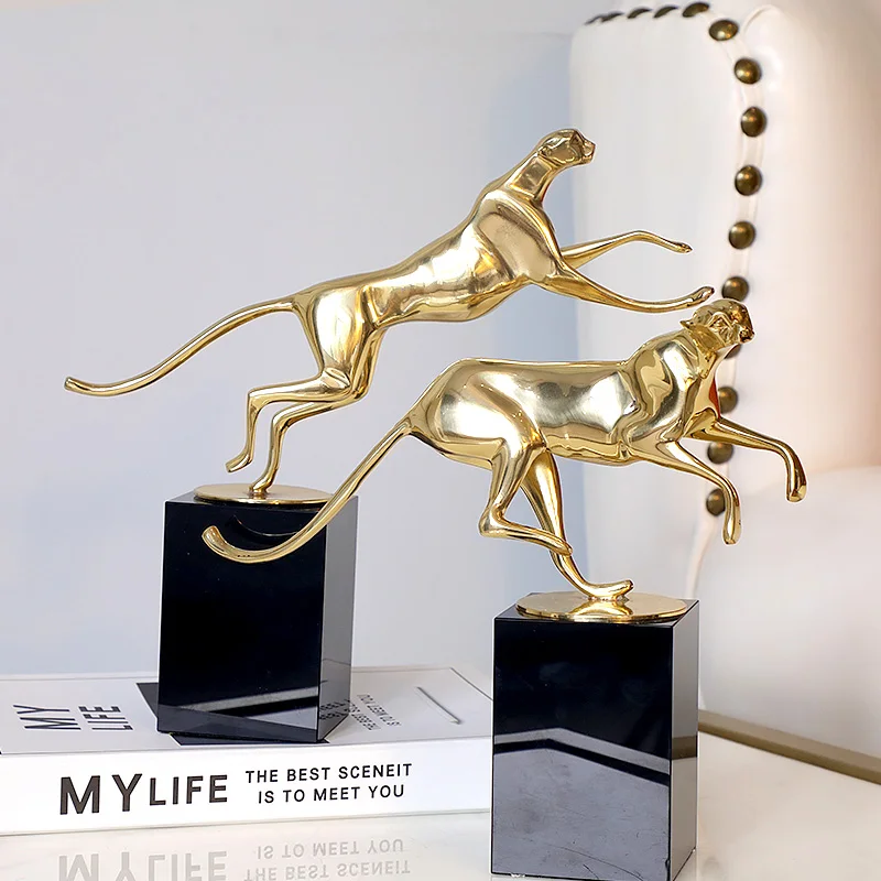 

Золотая медная леопардовая Ретро скульптура черная квадратная Хрустальная Статуэтка домашний декор художественные подарочные фигурки аксессуары для украшения дома