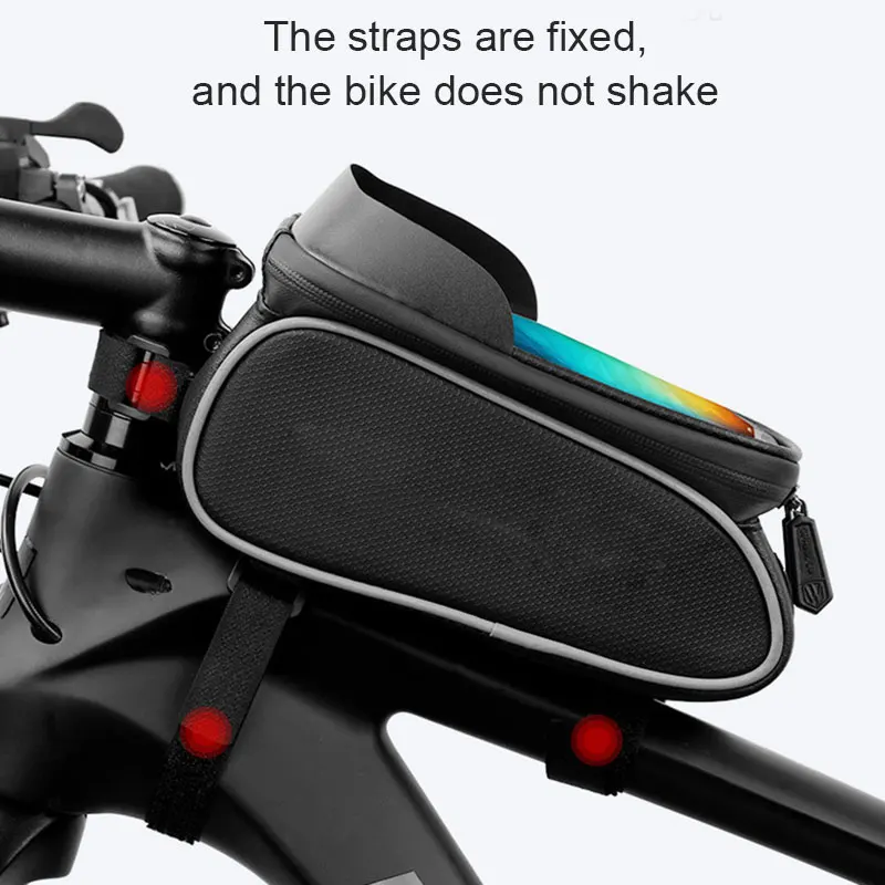 

Bike Phone Front Frame Bag Waterproof Bicycle Top Tube Cycling Phone Mount Pack Phone Case for 6-6.5 Inch Phone ASD88