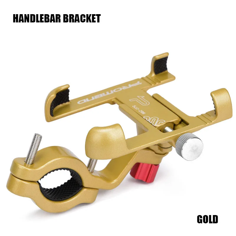Handlebar Gold YPAY Aluminum Alloy Bicycle Phone Holder Motorcycle Handlebar Rearview Mobile Phone Stand GPS Mount For iPhone X 8P Samsung S9 - Цвет: Handlebar Gold