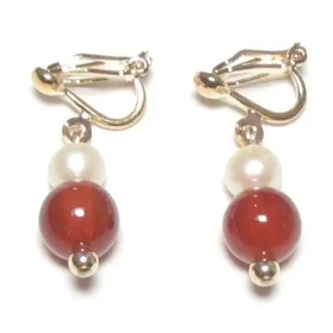 Новинка любимый магазин жемчужин настоящие 7-8 мм белый жемчуг красный нефрит 18K YGP