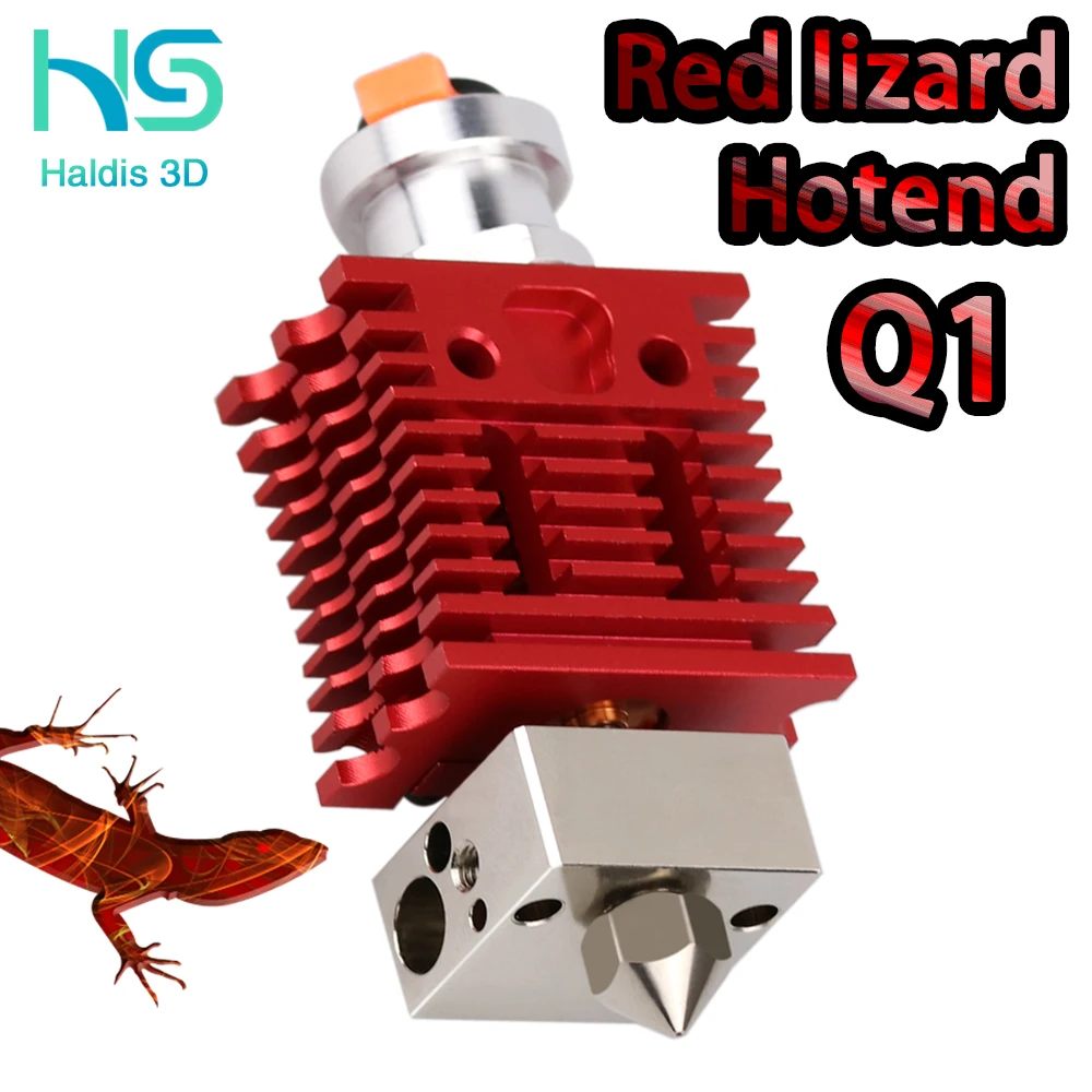 

Red Lizard Q1 Radiator Ultra Precision 3D printer extruder is compatible with the V6 Hotend and CR10 Ender 3 Hotend adapters