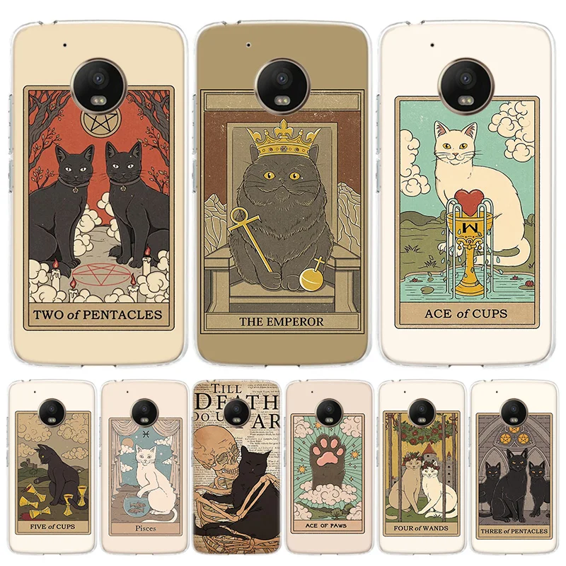 

Cat Tarot In Tarot Phone Case For Motorola G9 Play G8 Power G7 G6 G5 G5S E6 G9 Plus ONE Action Macro Cover Coque Capa