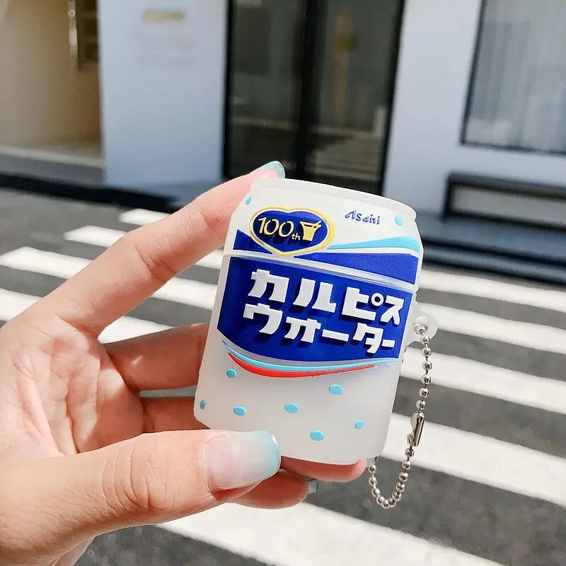 

Case for AirPods Pro Cute Cover Silicone Bluetooth Earphone Protective Case for Apple Air Pods 2 with Keychain Korea soda 3D