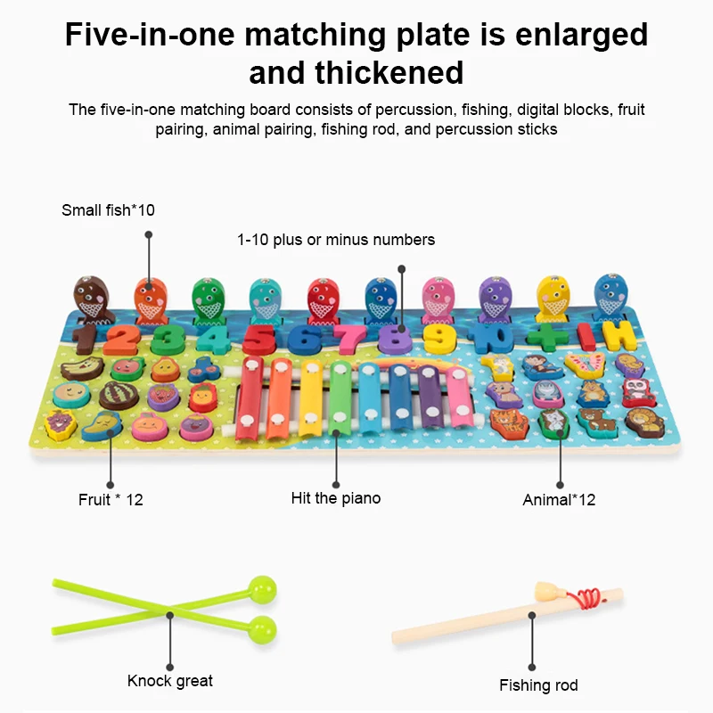 Пять в одном для рыбалки цифровой строительный блок доска соответствия игрушка