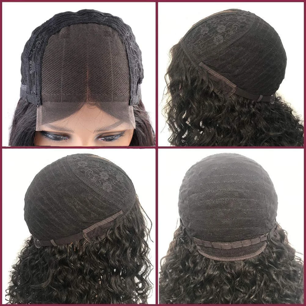 

Short Curly Wig Afro Human Hair Wig Fashion Women Lace Front Wig For Cosplay Party Wig Clips De Pelo Crochet Braid Pour Elle