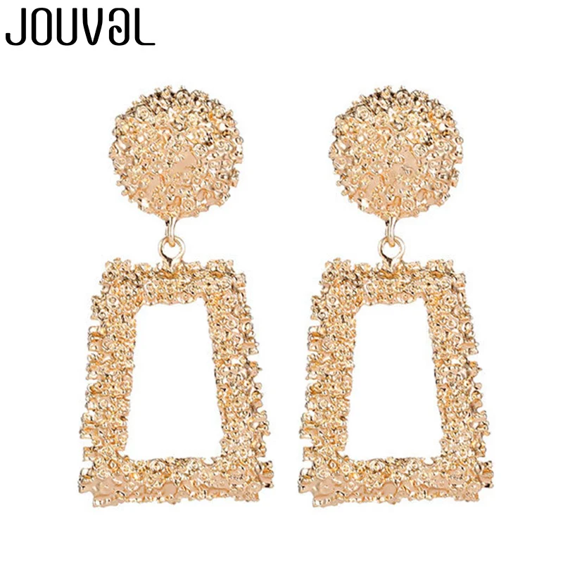 Женские серьги подвески JOUVAL в стиле панк с металлическими подвесками круглые