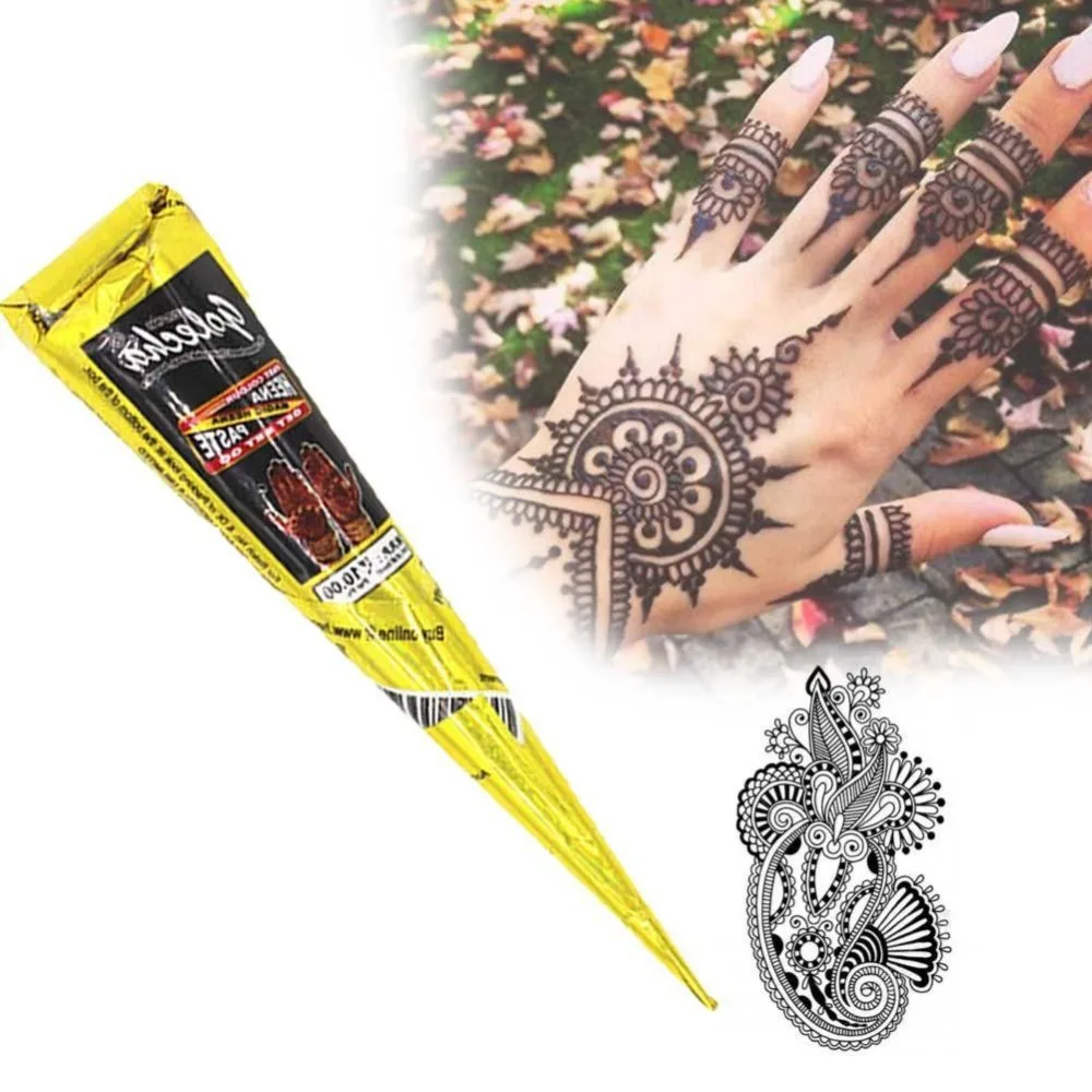 Хна конусы индийские тату паста Черный Коричневый Красный Белый хна для