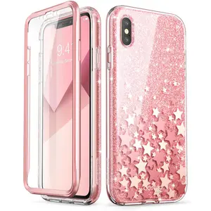 i blason for iphone xs max case 6 5 inch cosmo series full body glitter marble bumper case with built in screen protector free global shipping