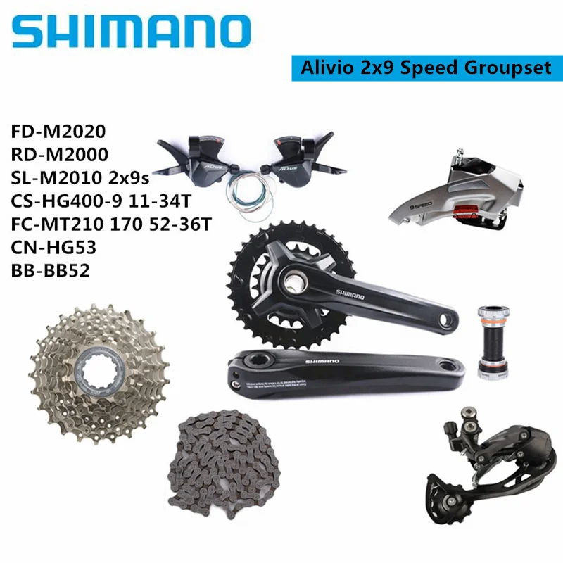 Механизм переключения передач SHIMANO ALIVIO MT210 170 мм 36-22 т 2x9 s задний переключатель M2010 9
