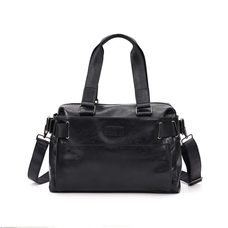 

2021 new file briefcase leisure travel computer bag shoulder bag leather cross section male handbag light business