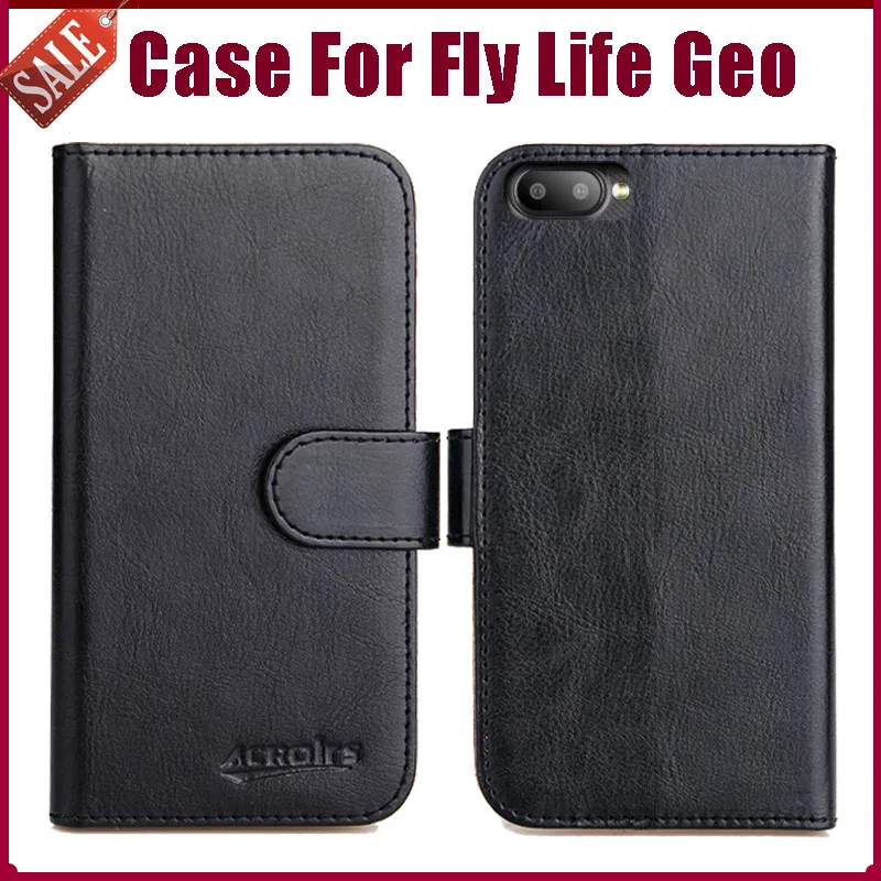 

Лидер продаж! Чехол для Fly Life Geo 4,95 ", 6 цветов, флип-кошелек, чехол для телефона с отделениями для кредитных карт