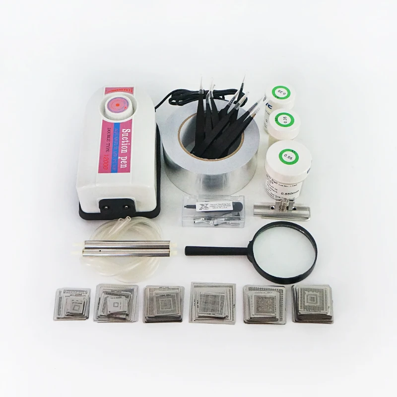 

BGA Stencil Bga Reballing Stencil Kit with direct heating Reballing station Replace BGA Solder balls solder paste
