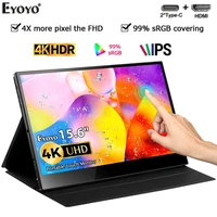 eyoyo 15 6 portable usb c gaming monitor hdmi 4k rotable touch screen hdr ips 3840x2160 pc display for switch ps4 phone laptop