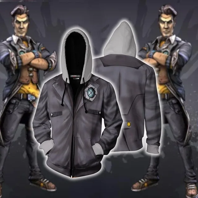 Игра Borderlands Assassin Zer0 толстовки Костюмы для косплея мультфильм 3D с принтом модная мужская и женская спортивная одежда с капюшоном, пальто - Цвет: Хаки