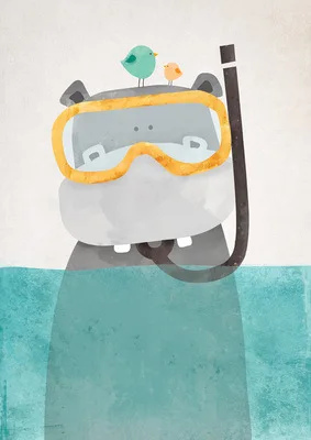 Кавайный мультяшный медведь Детские настенный художественный холст для