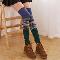 japanese fashion knee guards leg covers knitted foot covers high boots autumn and winter women patchwork fashion newly 2021